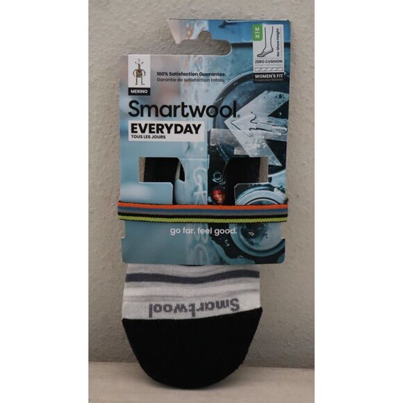 Smartwool Everyday Unisex Sz M Black Merino Wool No Show Socks - Picture 1 of 6